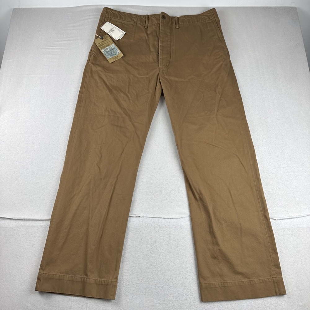 New! RRL Double RL Mens Field Chino Pants 36*32 Field Fit ($245) Button Fly